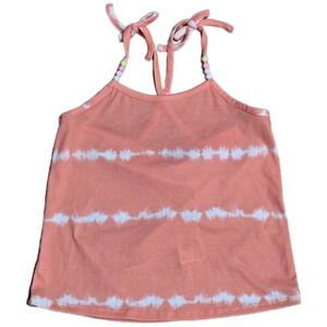 Cato Tie Dye Beaded Tank Top Girl's Size M 10 12‎ Coral White NWT